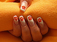  Hibiscus motif as fingernail design - Airbrush nails 155