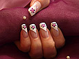  Flower motif with micro beads and airbrush colours