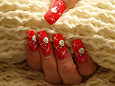  Christmas motive with airbrush - Christmas 6 - Airbrush nail art motive 075